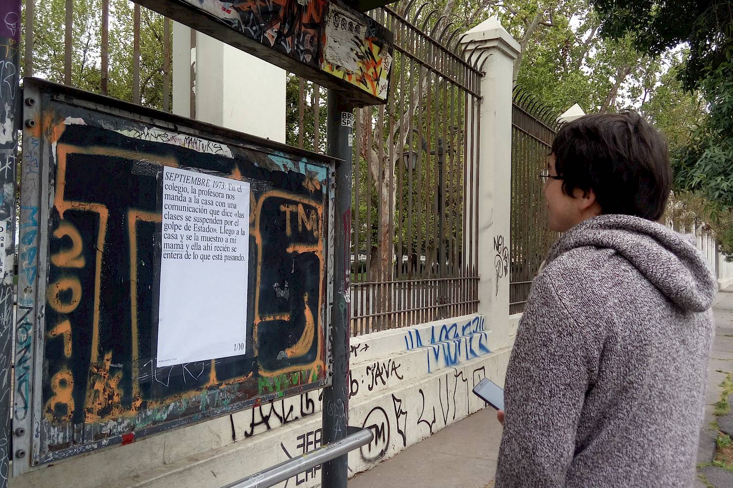 «Diez momentos en mi vida» a las calles de Santiago de Chile. Foto: Francisca Lizana Miranda